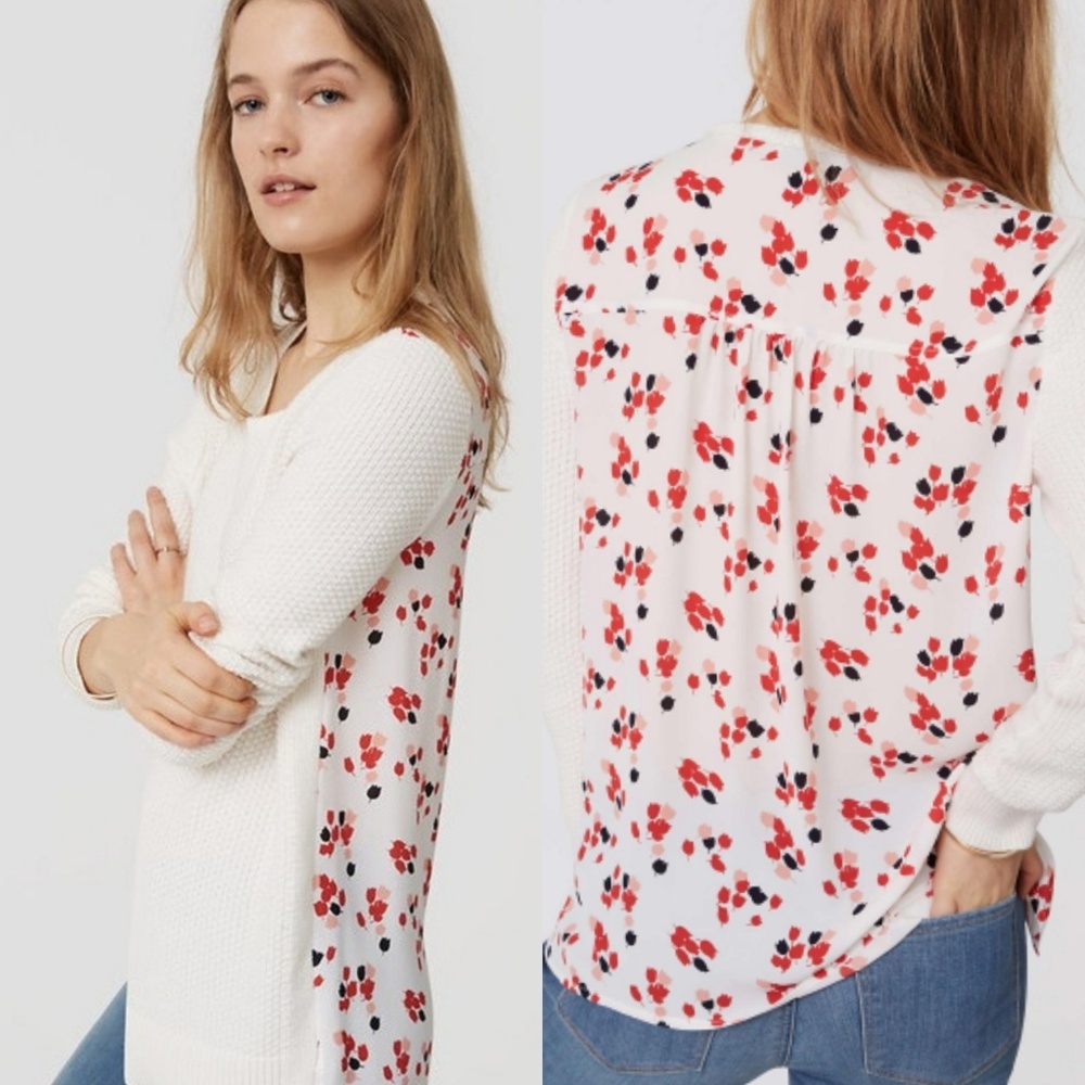 Ann Taylor LOFT mixed media sweater